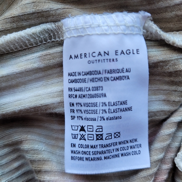 American Eagle Tie Dye Snap Front Baby Tee with Scalloped Edges, BNWT, Size XL - Picture 8 of 8